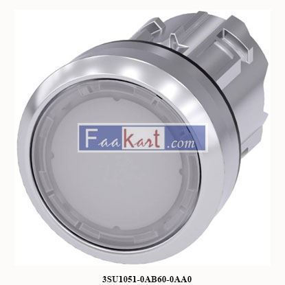 Picture of 3SU1051-0AB60-0AA0  SIEMENS ILLUMINATED PUSHBUTTON. MOM. WHT. FLUSH