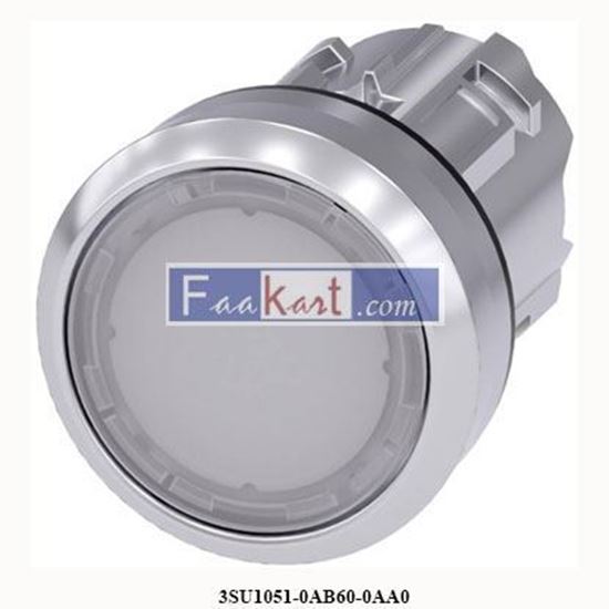 Picture of 3SU1051-0AB60-0AA0  SIEMENS ILLUMINATED PUSHBUTTON. MOM. WHT. FLUSH