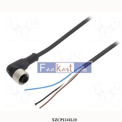 Picture of XZCP1241L10  SCHNEIDER  Pre wired connectors XZ, elbowed female, M12, 4 pins, cable PUR 10 m