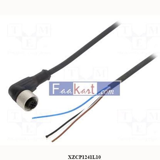 Picture of XZCP1241L10  SCHNEIDER  Pre wired connectors XZ, elbowed female, M12, 4 pins, cable PUR 10 m