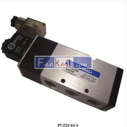 Picture of PU520-04S 5/2-Way  Shako Single Pilot Pneumatic Solenoid Valve