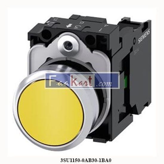 Picture of 3SU1150-0AB30-1BA0  SIEMENS  Pushbutton